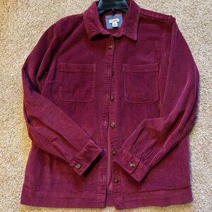 L.L. Bean Women’s Corduroy Relaxed Fit Shacket in Berry